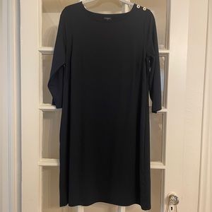 Talbots petite 3/4” sleeve black casual dress